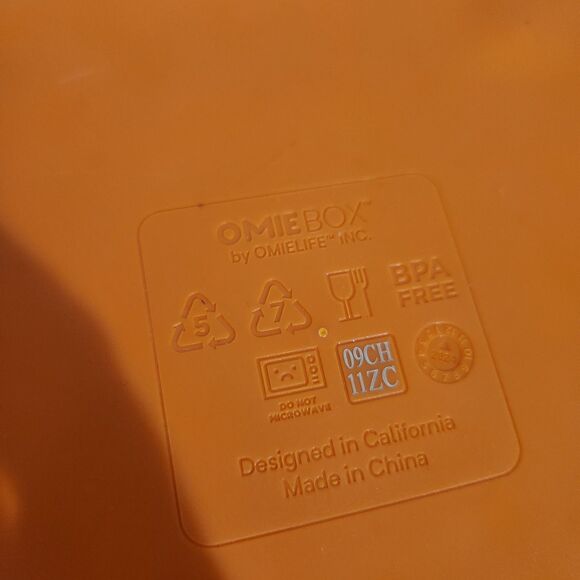 Omie Box Insulated Bento Lunch Box Leakproof Thermos Food Jar Yellow Orange - Picture 3 of 8